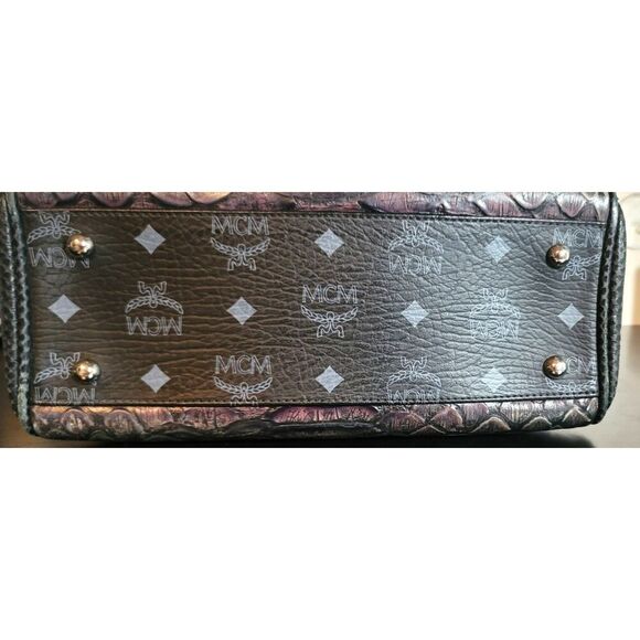 MCM - Rare Black Crocodile Iridescent Hand Bag & Wallet Combo - Picture 10 of 15